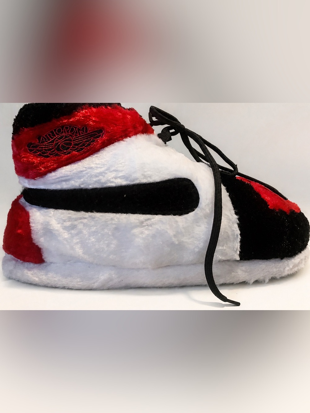 Plush airjordan Sneaker Slipper with Black Accent